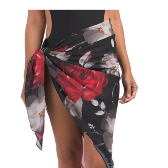 Gottex Other - Sold GOTTEX Roses Are Red Pareo Tie Cover-up Swim Wrap